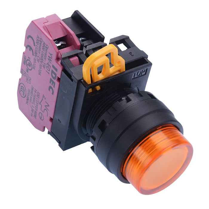 YW1L-A2E01Q4A Amber 24V illuminated 22mm Maintained Push Button Switch NC IP65 IDEC