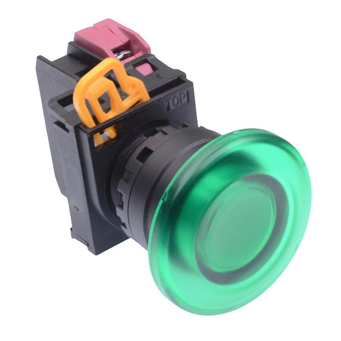 YW1L-A4E01Q4G Green 24V illuminated 22mm Mushroom Maintained Push Button Switch NC IP65 IDEC