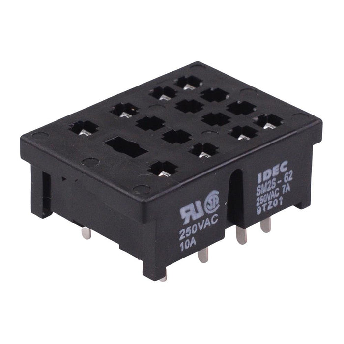 SM2S-62 Rear Wiring DIN Mount Relay Socket for 2 Pole RU2 Relays IDEC