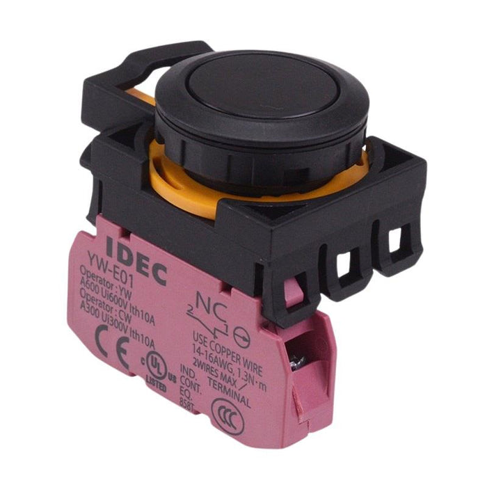 CW1B-A1E01B  Black Maintained Push Button Switch 1NC IP65 IDEC