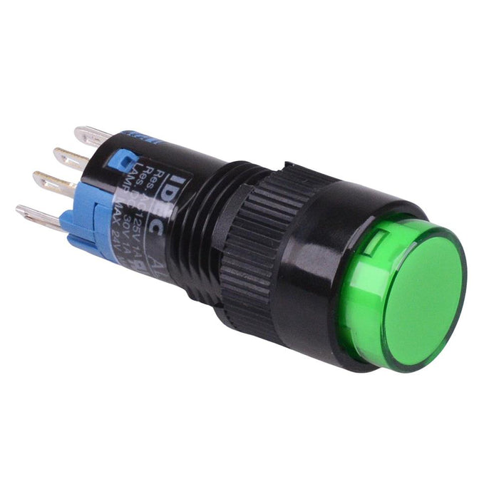 AL2M-M11PG Green 12mm Momentary Round illuminated Push Button Switch IP65 SPDT