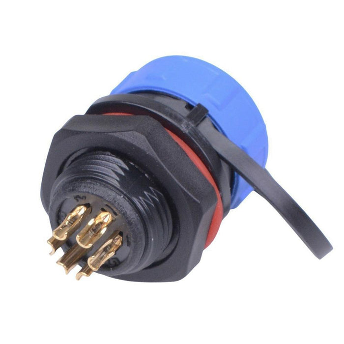 6 Pin Waterproof W13 Female Socket Panel Mount Connector IP68