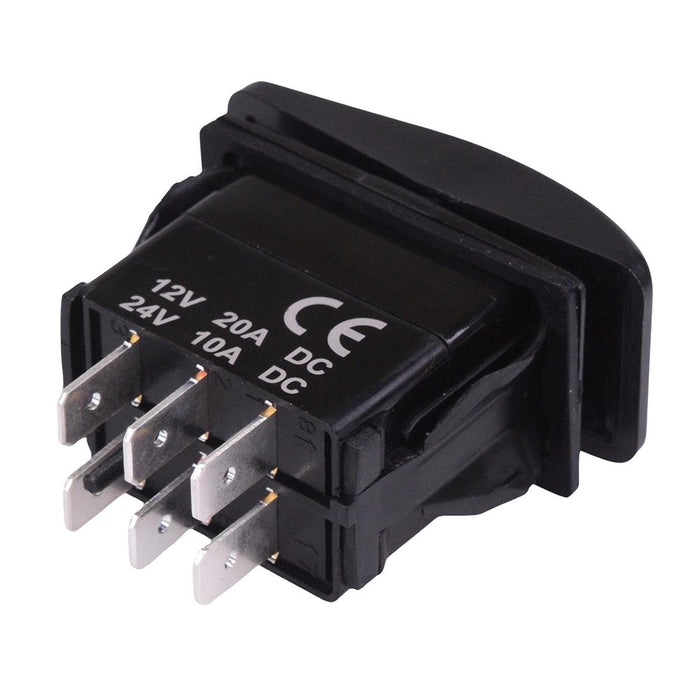 (On)-Off-(On) Momentary Automotive Rocker Switch DPDT 10A 12-24V IP68