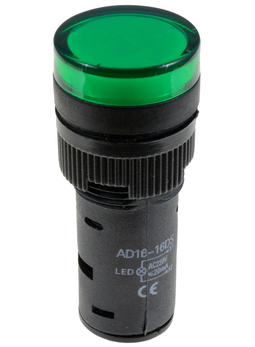 Green 16mm LED Pilot Indicator Light 220V
