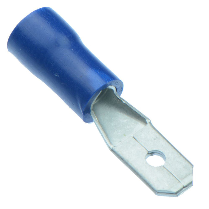 Blue 4.8mm x 0.5mm Male Insulated Tab Crimp Connector (Pack of 100)