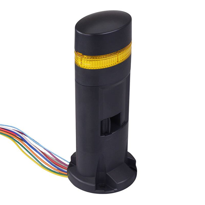 LD6A-1DZQB-Y Yellow Stack Light LED Tower with Sounder & Flasher Direct Mount 24VAC/DC IDEC