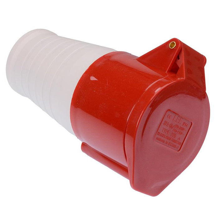Red 32A 415V 3P+N+E Industrial Socket  IP44