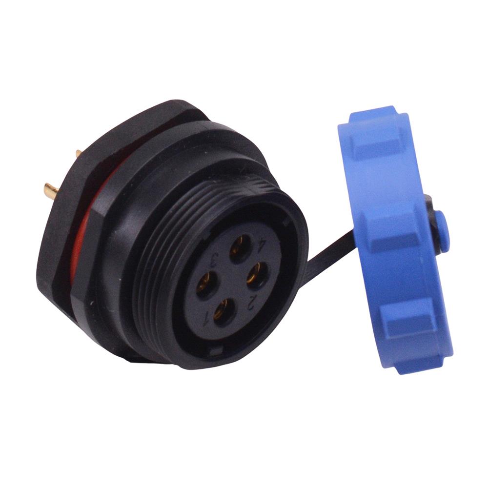 4 Pin Waterproof W21 Female Socket Panel Mount Connector IP68 — Switch ...