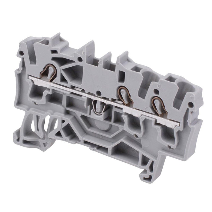 2002-1301 WAGO Grey 3-Way DIN Rail Mount Terminal Block 4mm² 24A