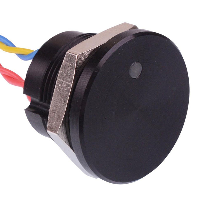 PBAR2AF2000L0W APEM White illuminated 5VDC Momentary NO 22mm Piezo Switch Prewired IP68