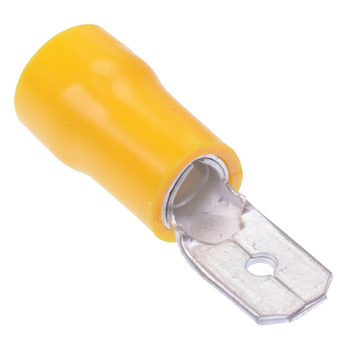 6.3mm Yellow Male Double Crimp Connector Terminal  (Pack of 100)