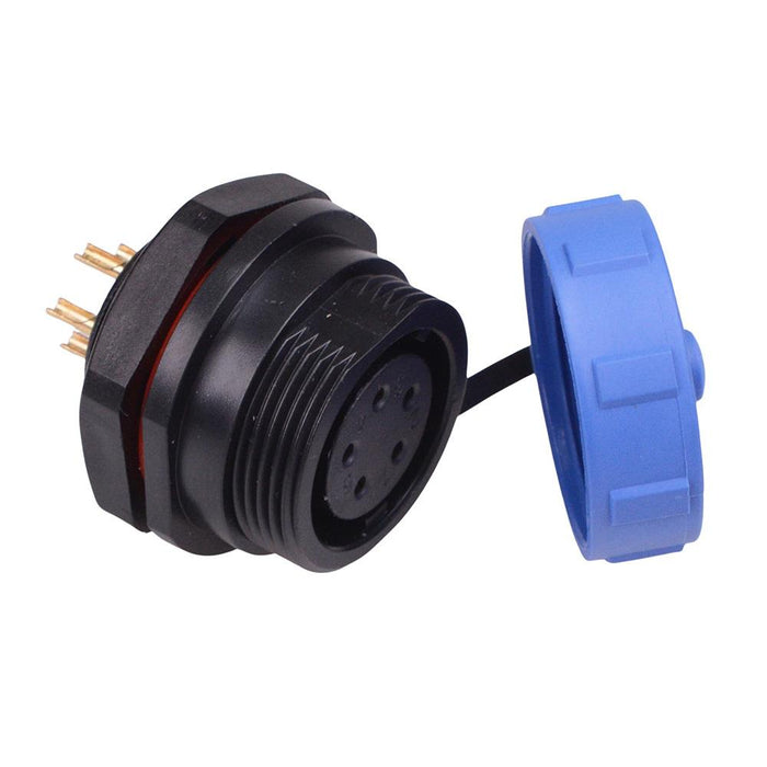 5 Pin Waterproof W17 Female Socket Panel Mount Connector IP68