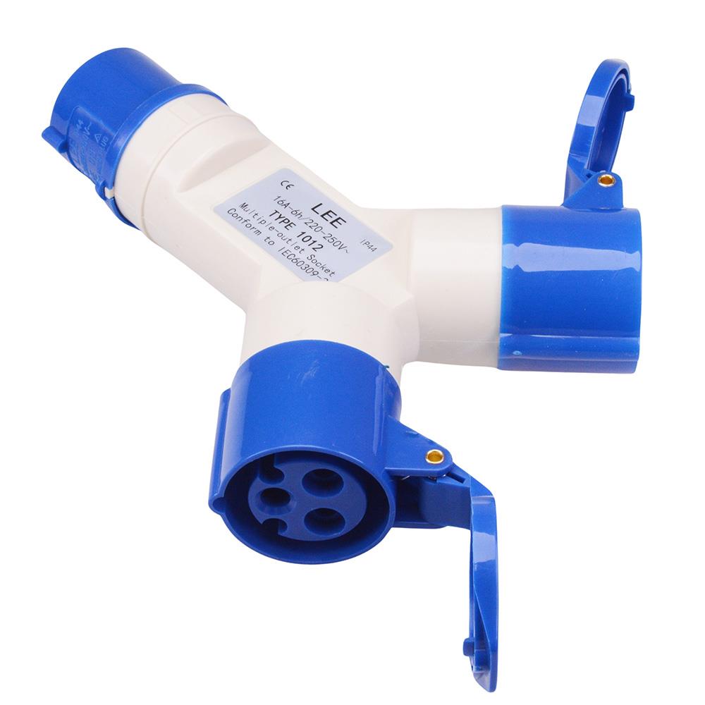 Blue 2 Way Splitter 16A 230V 2P+E IP44 — Switch Electronics | Your One ...