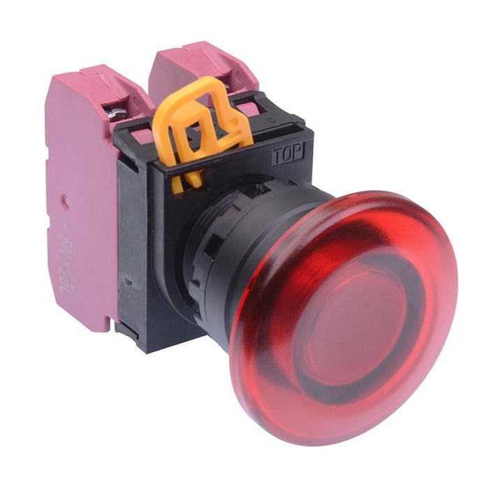 YW1L-A4E02Q0R Red 22mm Mushroom Maintained Push Button Switch 2NC IP65 IDEC