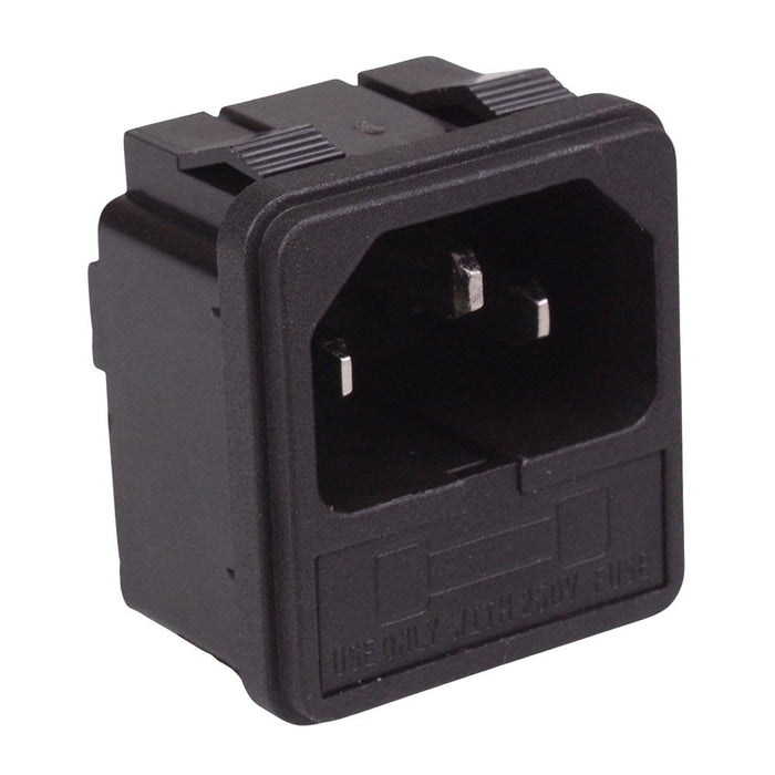 C14 IEC Fused Inlet Socket 6.3mm Terminals 10A