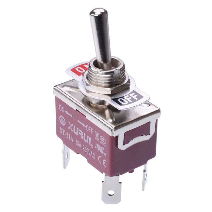 Off-(On) Momentary DPST Toggle Switch 250V AC 15A