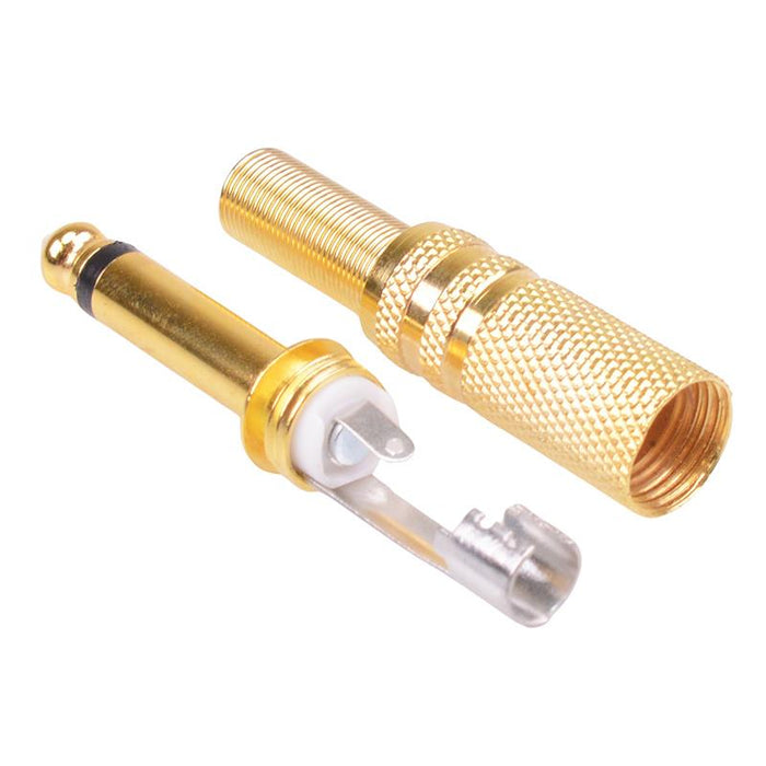 6.35mm Mono Plug Gold Plated Metal Housing