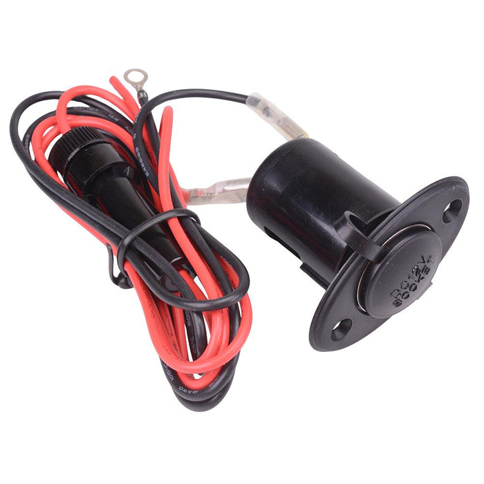 Prewired Cigarette Lighter Panel Mount Socket with Cover 10A 12V A13-106A