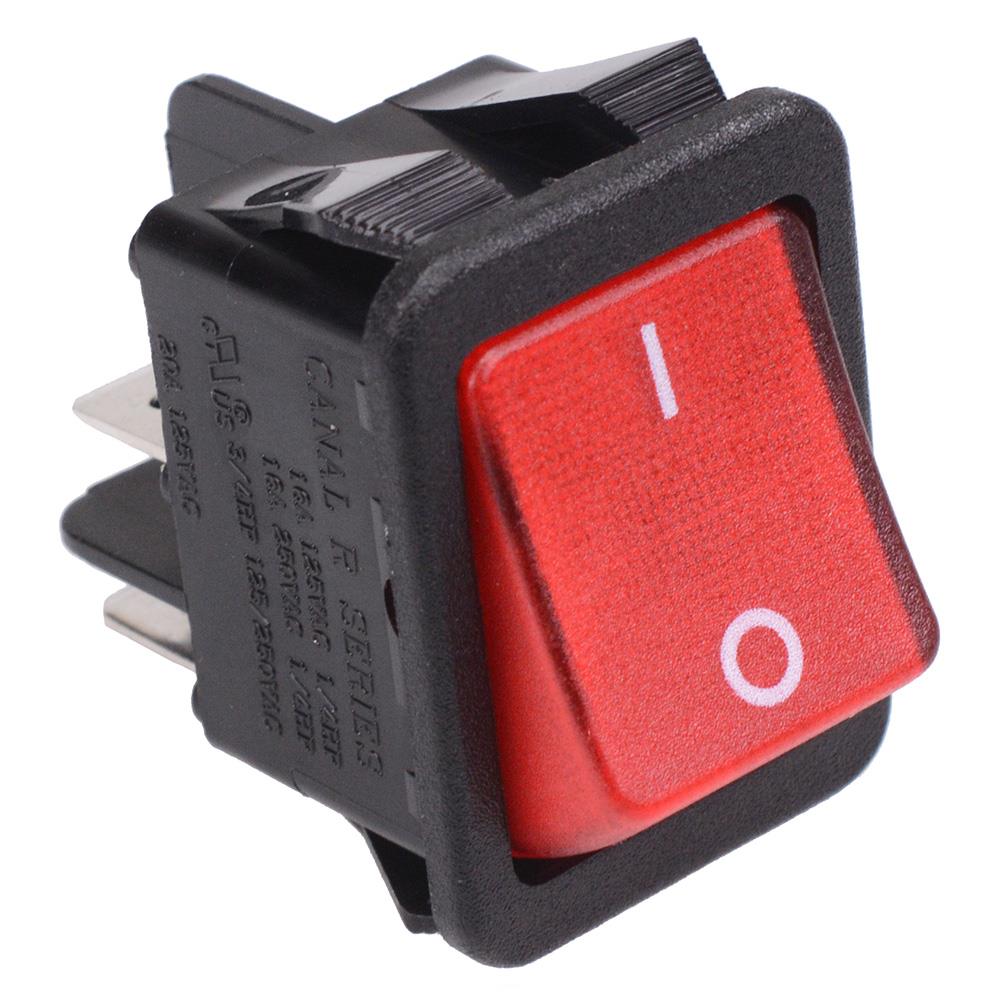 230v Rocker Switch Red illuminated 230V Rectangle Rocker Switch DPST 16A — Switch ...