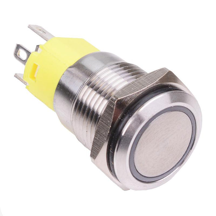 Green LED On-On Latching 16mm Vandal Resistant Push Switch NO/NC