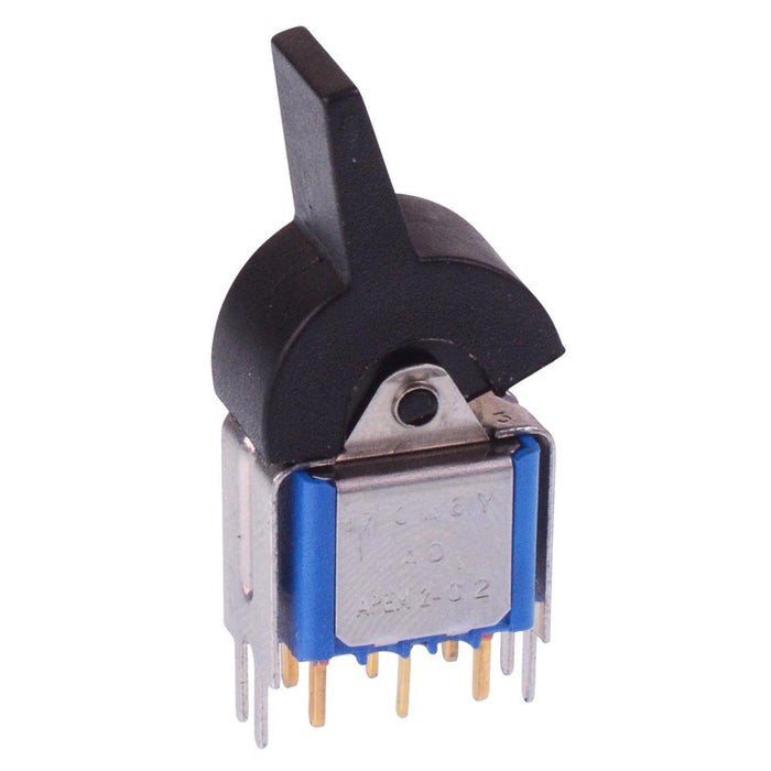 7046YADB Black Paddle On-On PCB Rocker Switch DPDT 4A 30VDC