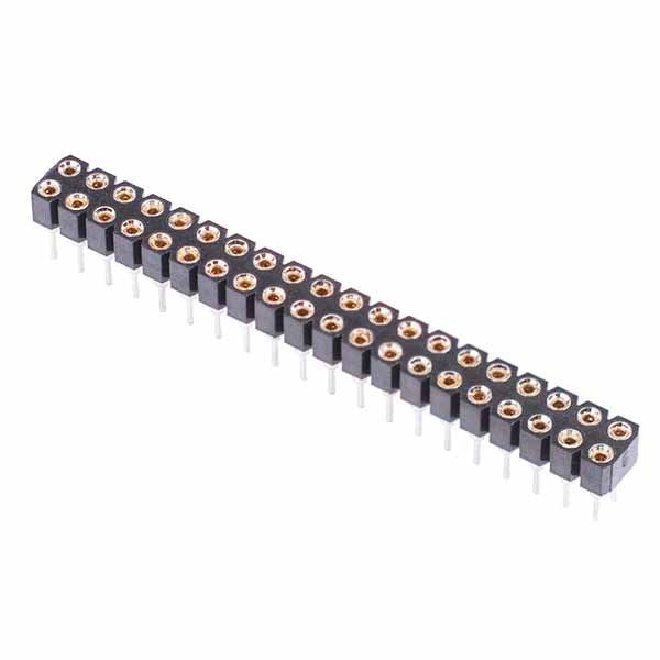 40 Pin Double Row Turned Pin Socket Connector 2.54mm