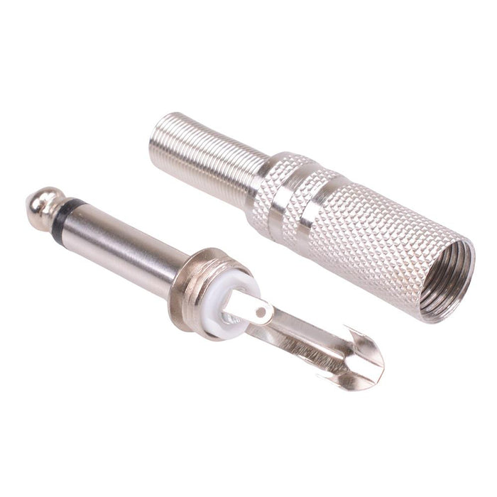 6.35mm Mono Plug Nickel Plated Metal Housing