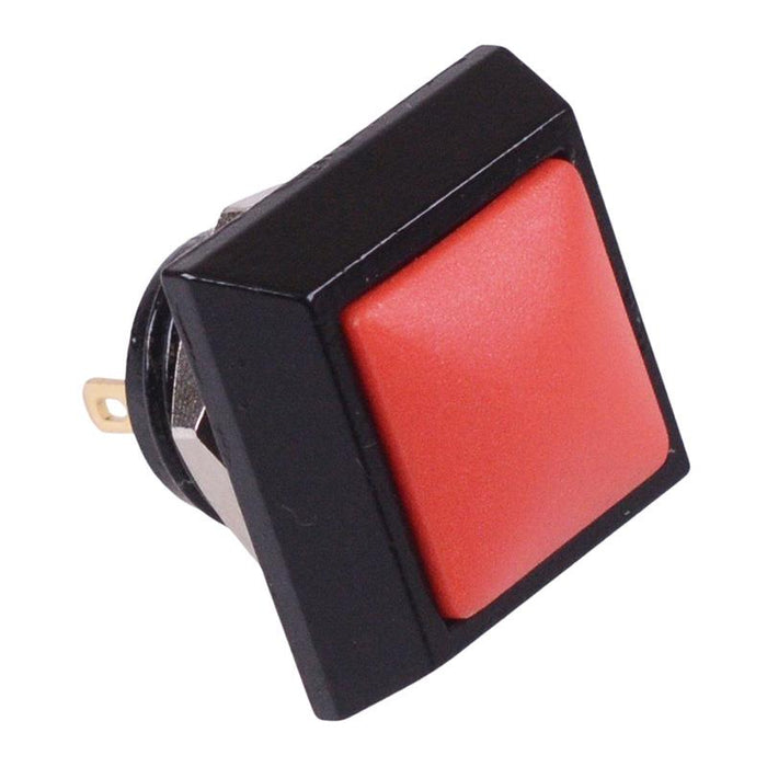 Red Square Off-(On) Momentary 12mm Metal Push Button Switch IP65 SPST