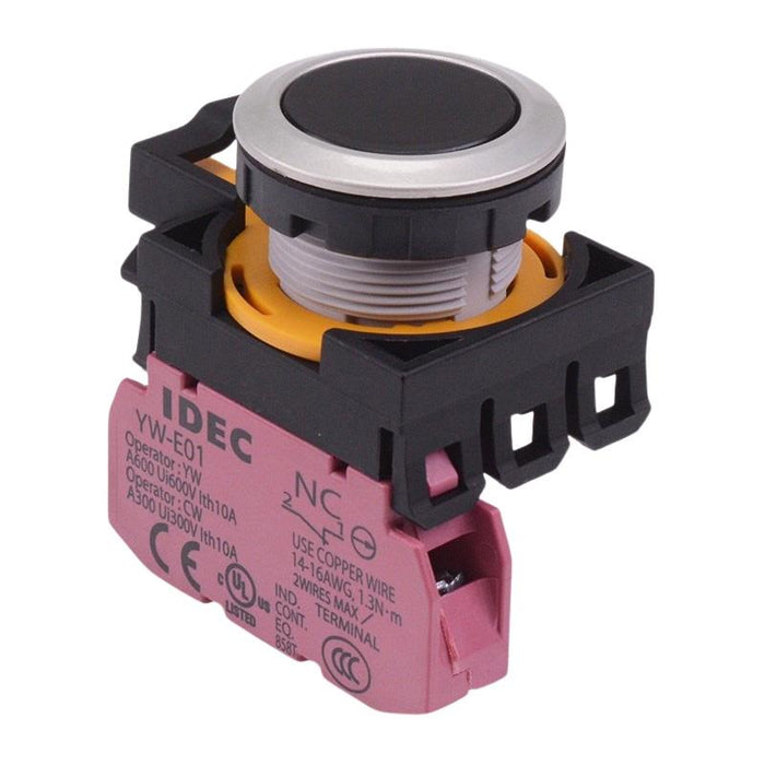 CW4B-A1E01B  Black Metallic Maintained Push Button Switch 1NC IP65 IDEC