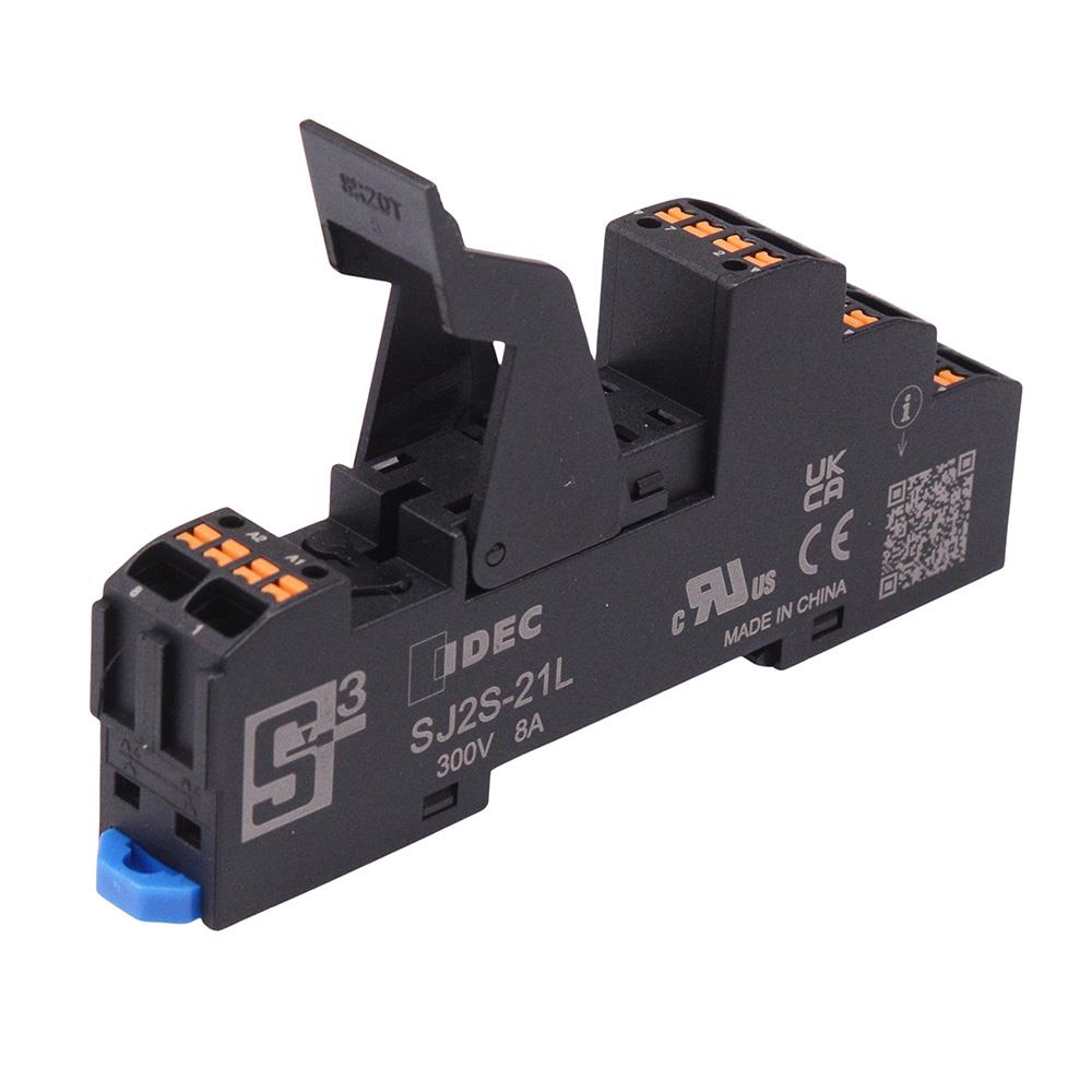 SJ2S-21L Push-In Terminals DIN Mount Relay Socket for 2 Pole RJ2S Rela ...