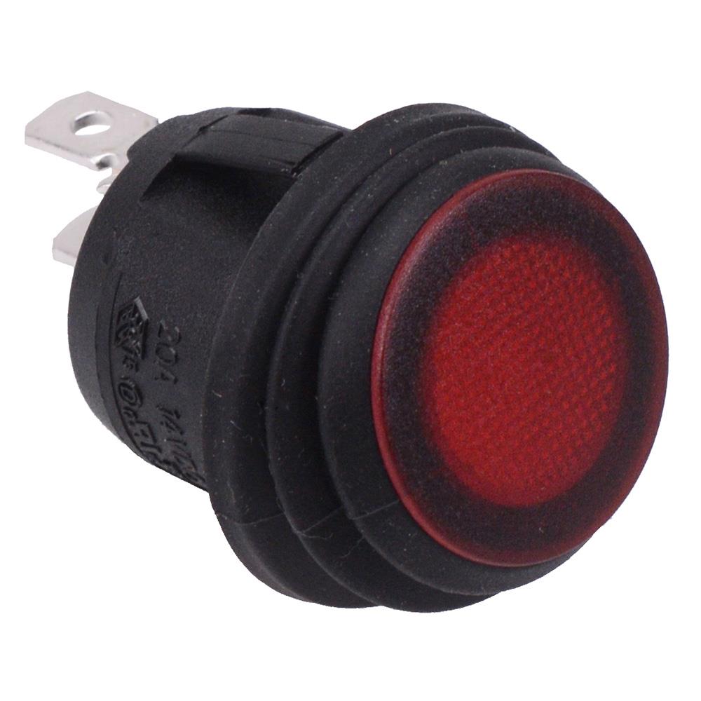 Red 12V LED On-Off 20mm Round Rocker Switch SPST 20A R13-112B8-02 ...