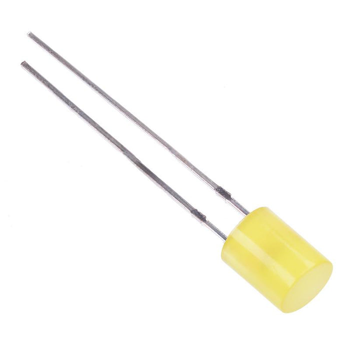 Yellow 5mm Diffused Cylindrical Flat Top LED 120mcd
