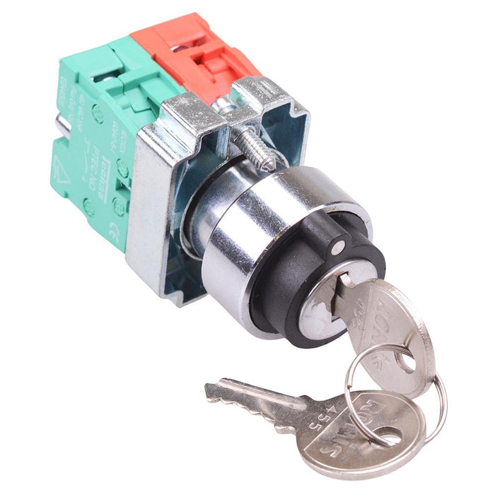Techna PtecMetK3MRC 3 Position Momentary Metal Key Switch 10A 1NO-1NC