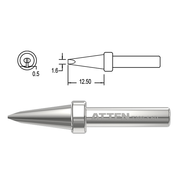 T300-1.6D 1.6mm Chisel Soldering Iron Tip ATTEN