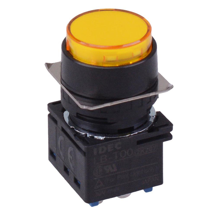LB1P-1T04Y Yellow 24V Round Flush 16mm Pilot Light IDEC