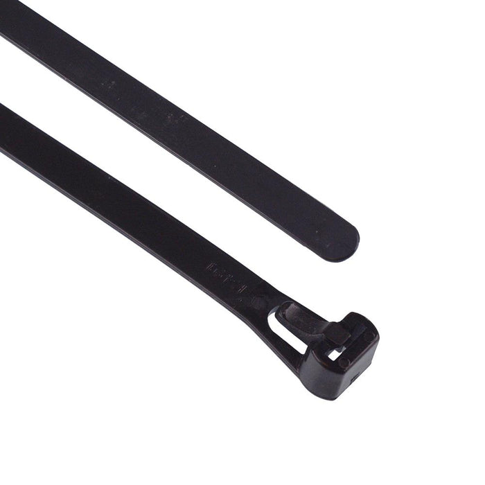 7.6mm Black Resealable Cable Tie 250mm - Pack of 100