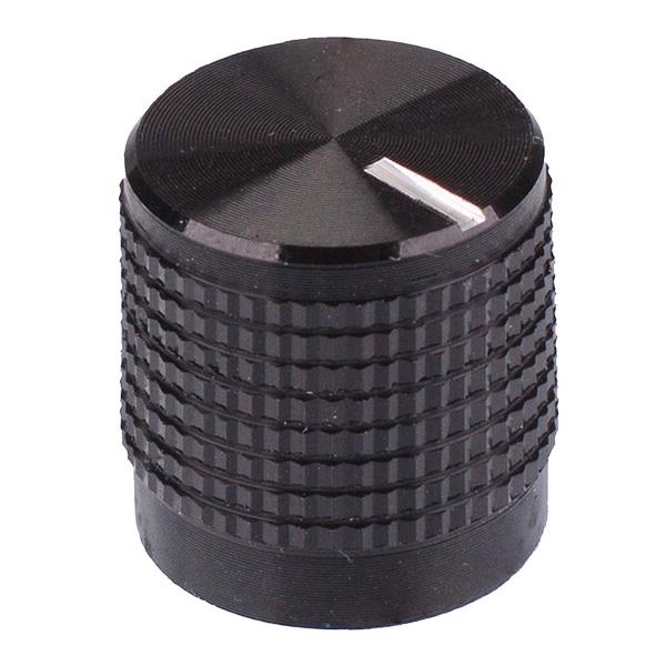Black Anodised Shell White Pointer 6mm Splined Knob KM12B — Switch ...