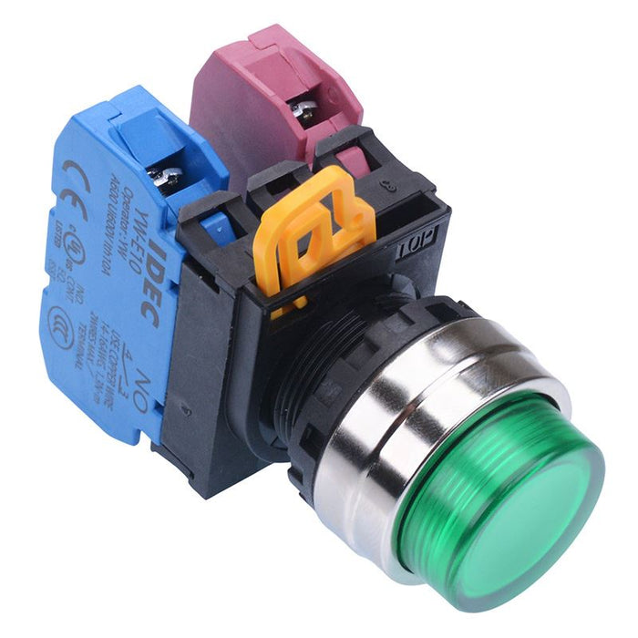 YW4L-M2E11Q0G Green 22mm Metal Bezel Momentary Push Button Switch 1NO-1NC IP65 IDEC