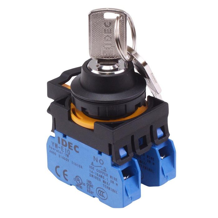 IDEC CW Series 3 Position Maintained Key Switch 2NO IP65