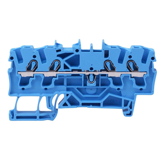 2002-1404 WAGO Blue 4-Way DIN Rail Mount Terminal Block 4mm² 24A