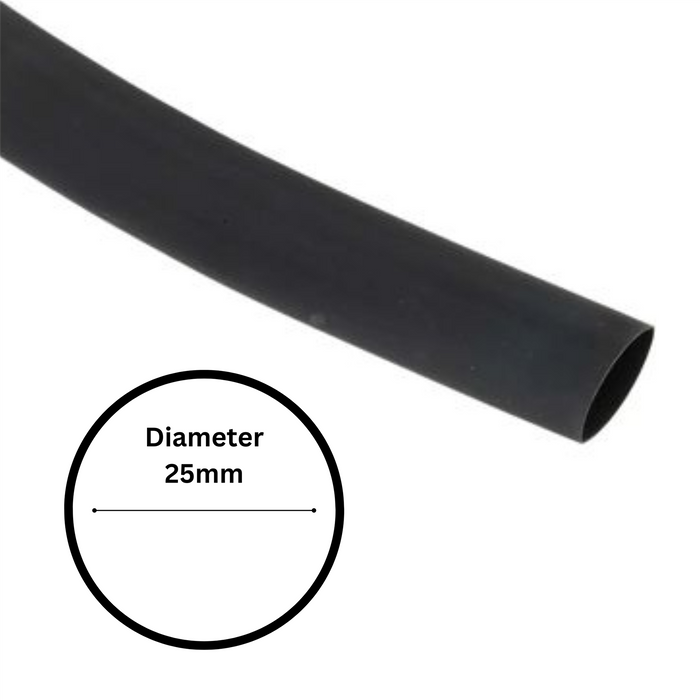 25mm x 1.2m Black Heat Shrink Sleeve