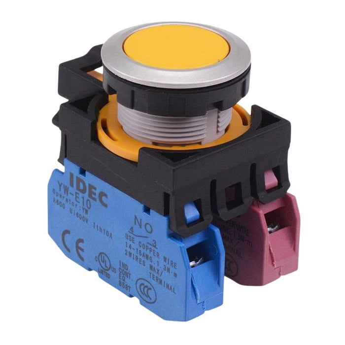 CW4B-A1E11Y Yellow Metallic Maintained Push Button Switch 1NO-1NC IP65 IDEC