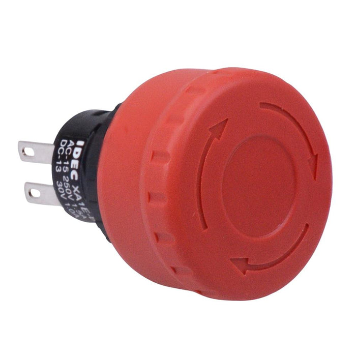 XA1E-BV3U02KT-R Unibody 16mm Emergency Stop Switch 2NC IP40 IDEC