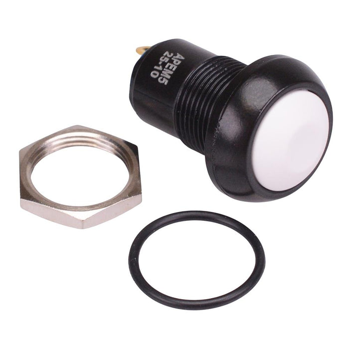IPR1SAD7/1 White Latching 12mm Push Button Switch SPST IP67 APEM
