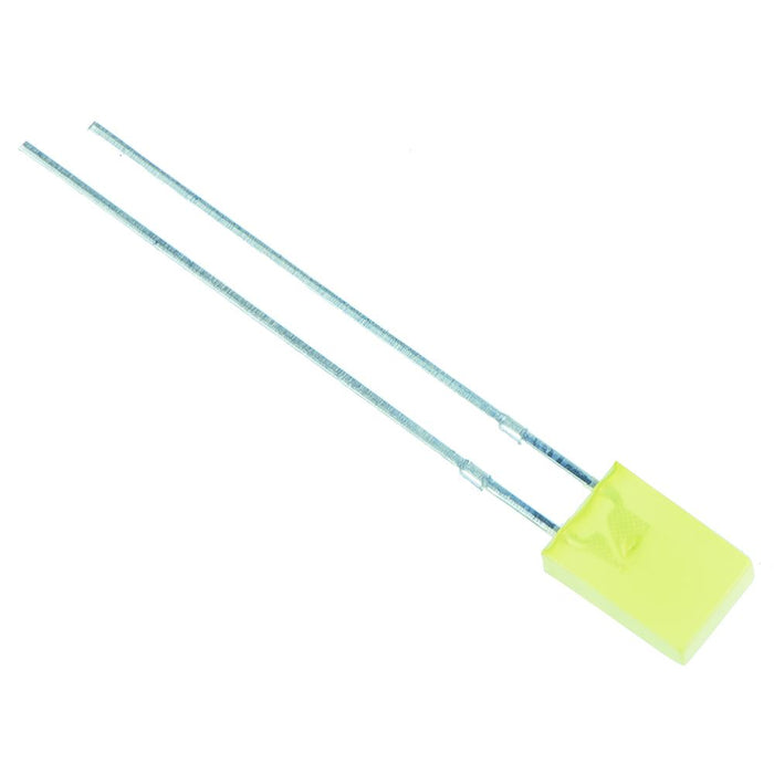 Yellow Rectangular 2 x 5mm Diffused LED 50mcd 160°
