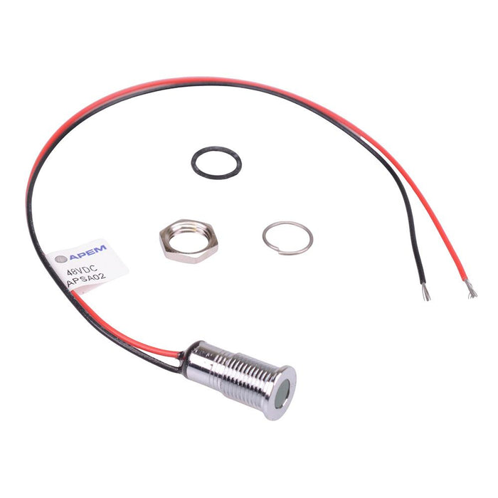 Q8F5CXXG48E Green Flush 8mm 48VDC LED Panel Indicator IP67 APEM