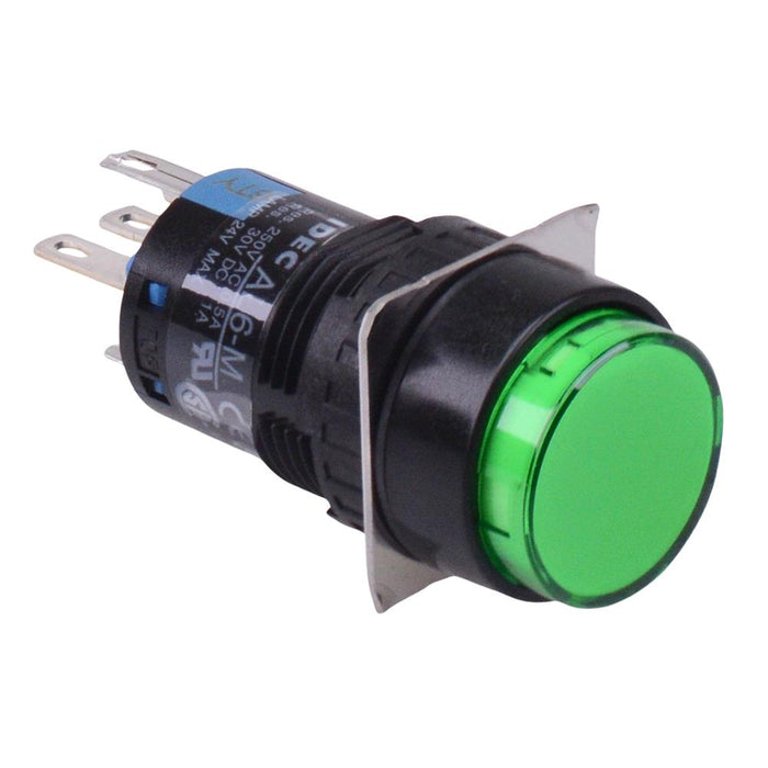 AL6M-M14G Green 16mm 24V Momentary Round illuminated Push Button Switch SPDT