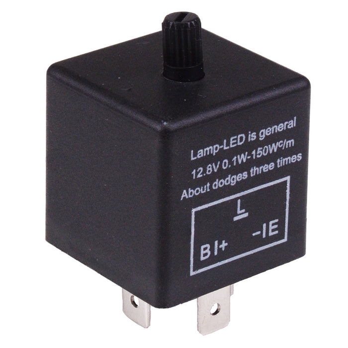 12V LED Flasher Relay 3 Pin Adjustable Frequency
