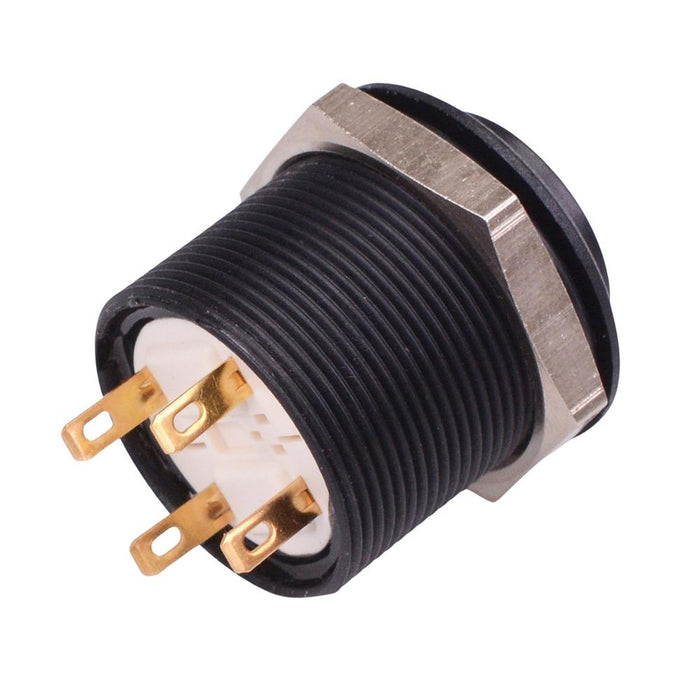 FPAR1B1422X0X Black Latching Push Button Switch Round Actuator 24.2mm DPST APEM