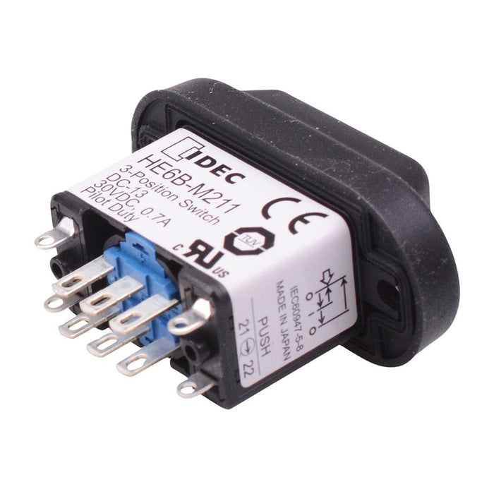 HE6B-M211B Black Double 3-Position Return Monitor Rectangle Enabling Switch IDEC